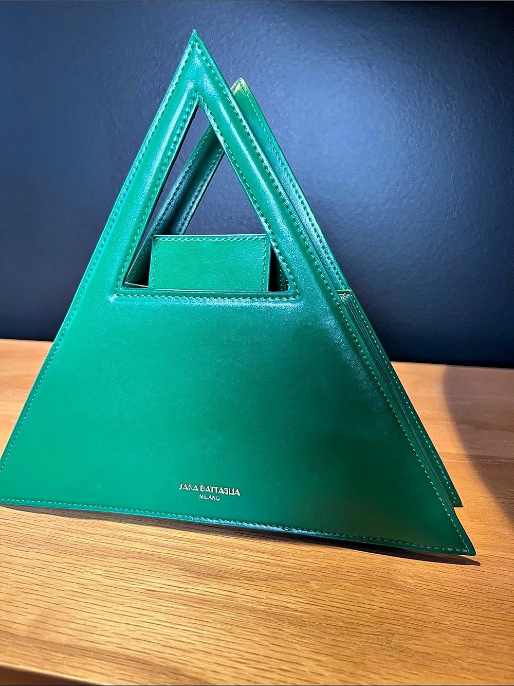 J.W. Anderson Triangular Green Clutch Like New